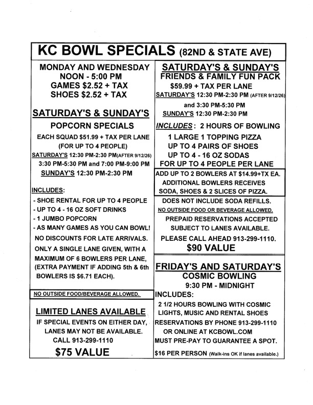 kc bowl specials